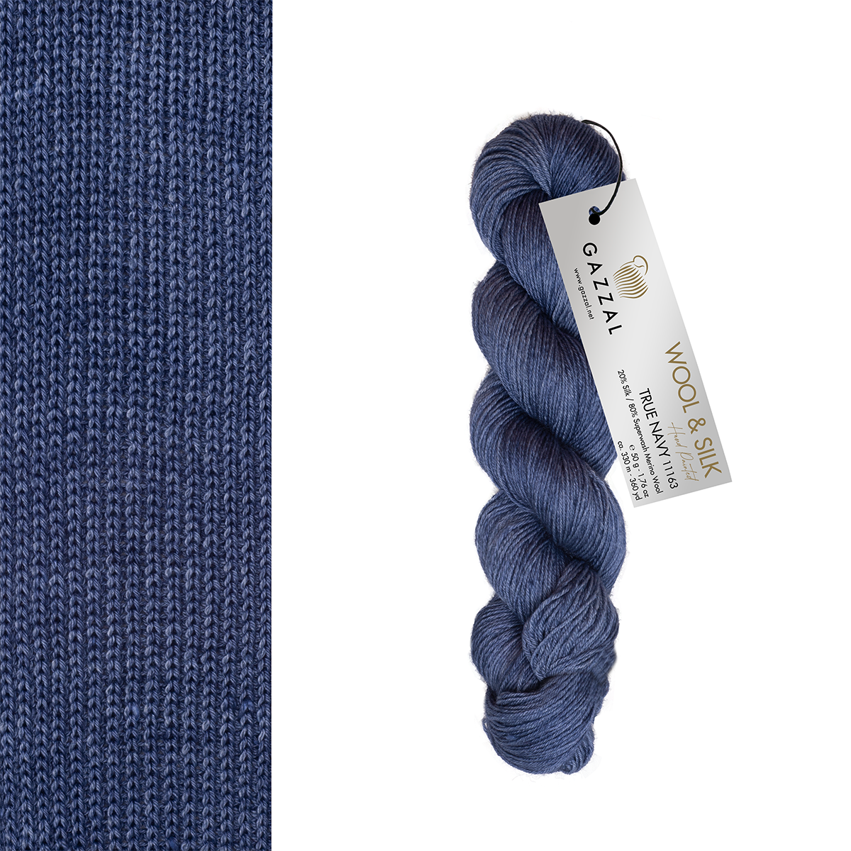 Gazzal Wool&amp;Silk 20% Silk, 80% Superwash Merino Wool 50 gr- 330 m 