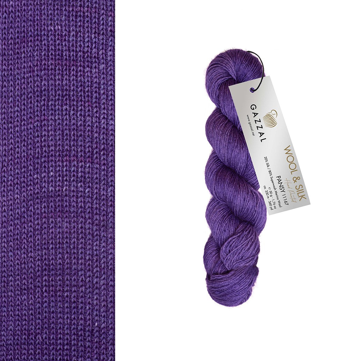 Gazzal Wool&amp;Silk 20% Silk, 80% Superwash Merino Wool  50 gr- 330 m