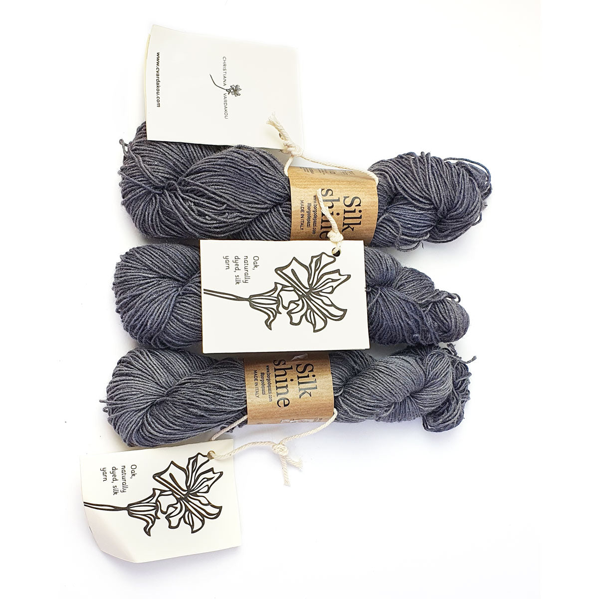 100% silk yarn hand-dyed by Christiana Vardakou, 50 gr- 150 m
